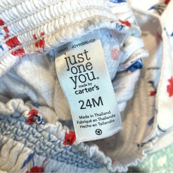 ❤️5/$25 SALE Carter’s Just One You Spring Floral Smocked One Piece Jumpsuit - Picture 7 of 8